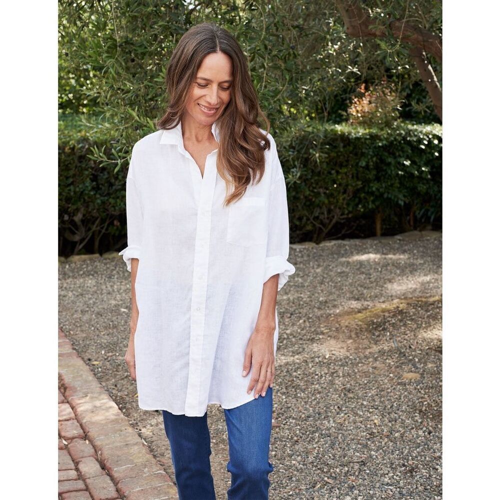 Frank & Eileen one size Mackenzie lived in linen button up blouse - EUC